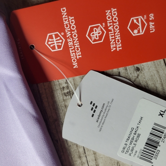 nwt bcg training tech mesh back tank top girls size xl 16 upf 50 purple rose - Picture 10 of 15